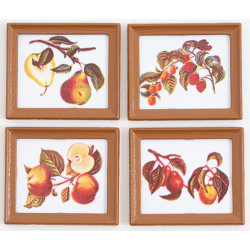 FRAMED FRUIT PICTURES 4PCS.