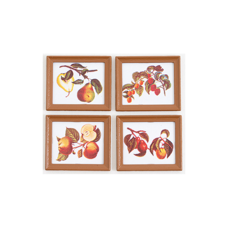 FRAMED FRUIT PICTURES 4PCS.