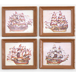 Ship Prints/set Of 4