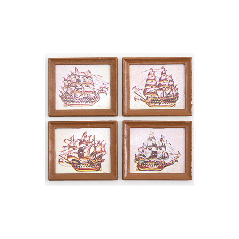 Ship Prints/set Of 4