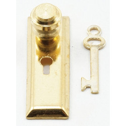Door Knob with Key Plate and Key, 2pk