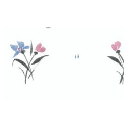 3 pack Prepasted Wallpaper: Blue/mauve Floral Sprays