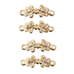 Brass Dble Flower Drawer Pull