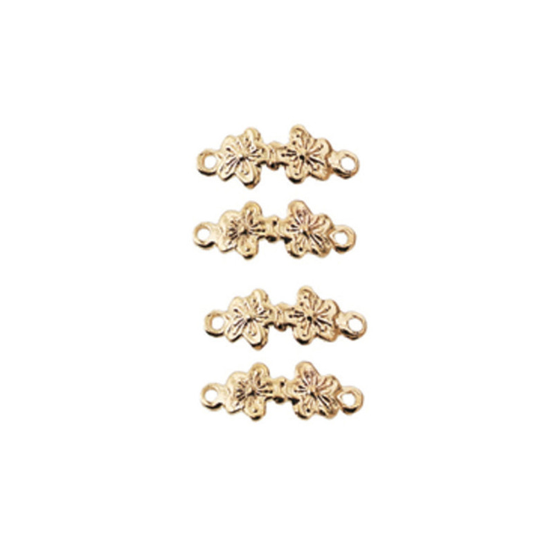 Brass Dble Flower Drawer Pull