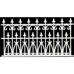 Fence  2Pc White Ornate