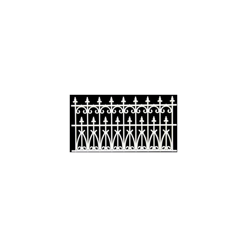 Fence  2Pc White Ornate