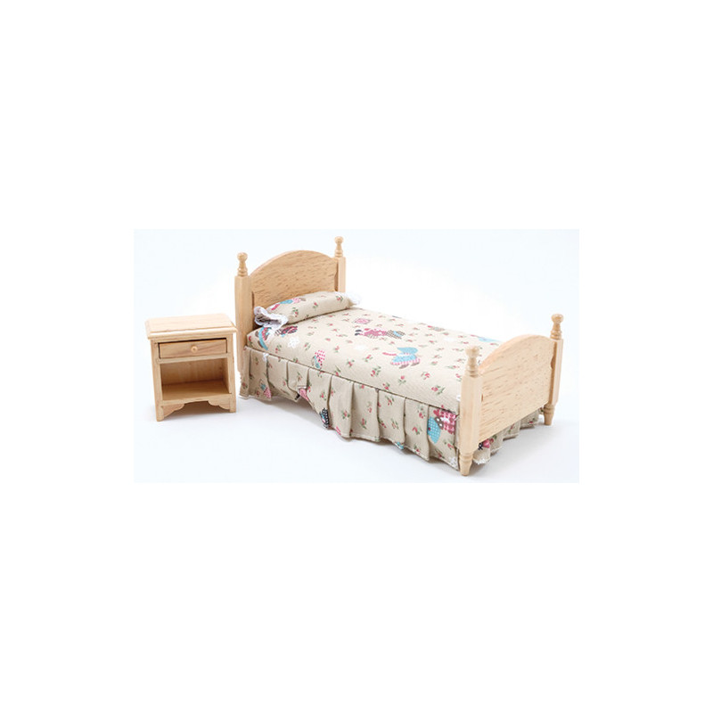 Oak Bed & Nightstand