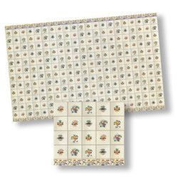 TILE: FLOWER DELFT, 4PK, 1/24