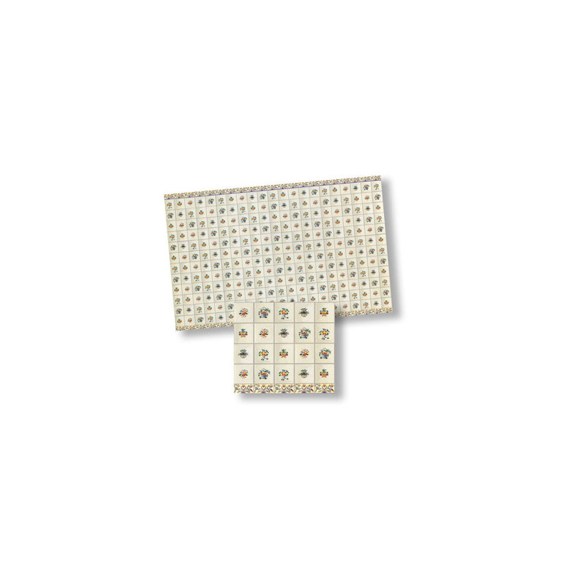 TILE: FLOWER DELFT, 4PK, 1/24