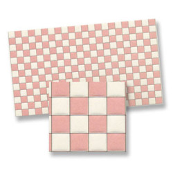 TILE: PINK & WHITE SQUARE, 4PK, 1/24