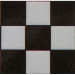 TILE: BLACK & WHITE SQUARE, 4PK, 1/24