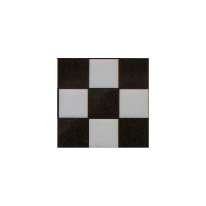 TILE: BLACK & WHITE SQUARE, 4PK, 1/24