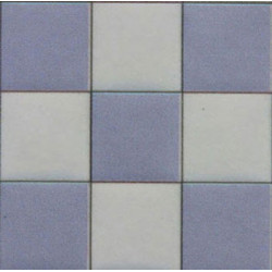 TILE: BLUE & WHITE SQUARE, 4PK, 1/24