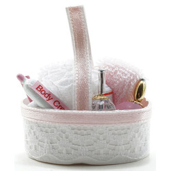 Bath Accessory Basket in Pink OR Blue