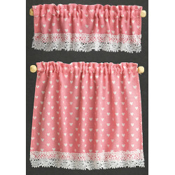 Pink Nursery Hearts Cottage Curtains