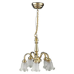 LED 5-ARM FROST DN TULIP CHANDELIER