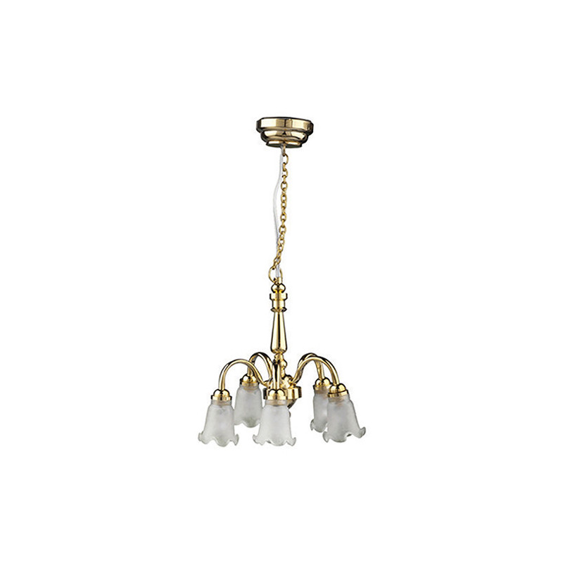 LED 5-ARM FROST DN TULIP CHANDELIER