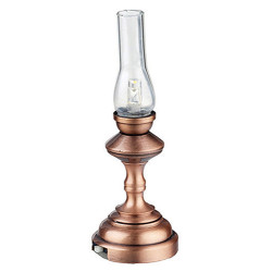 LED COPPER HURRICANE LAMP