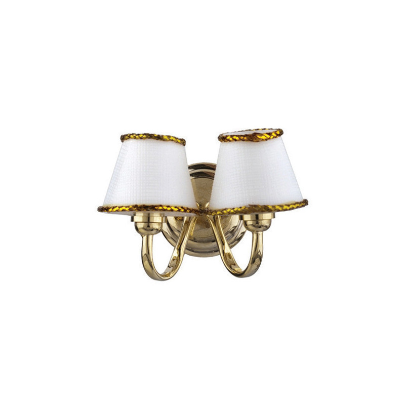 LED DBL WHITE SHADE WALL SCONCE