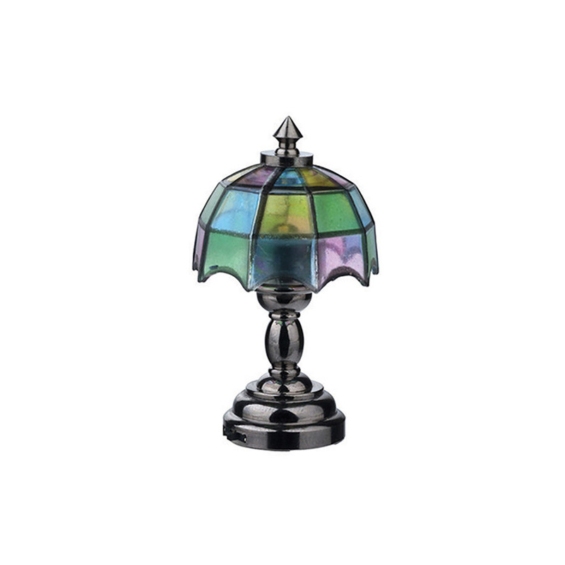 LED NICKEL TIFFANY TABLE LAMP