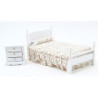 White Bed and Night Stand Set