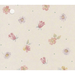 3 pack Prepasted Wallpaper Tiny Pink Flowers On Crme