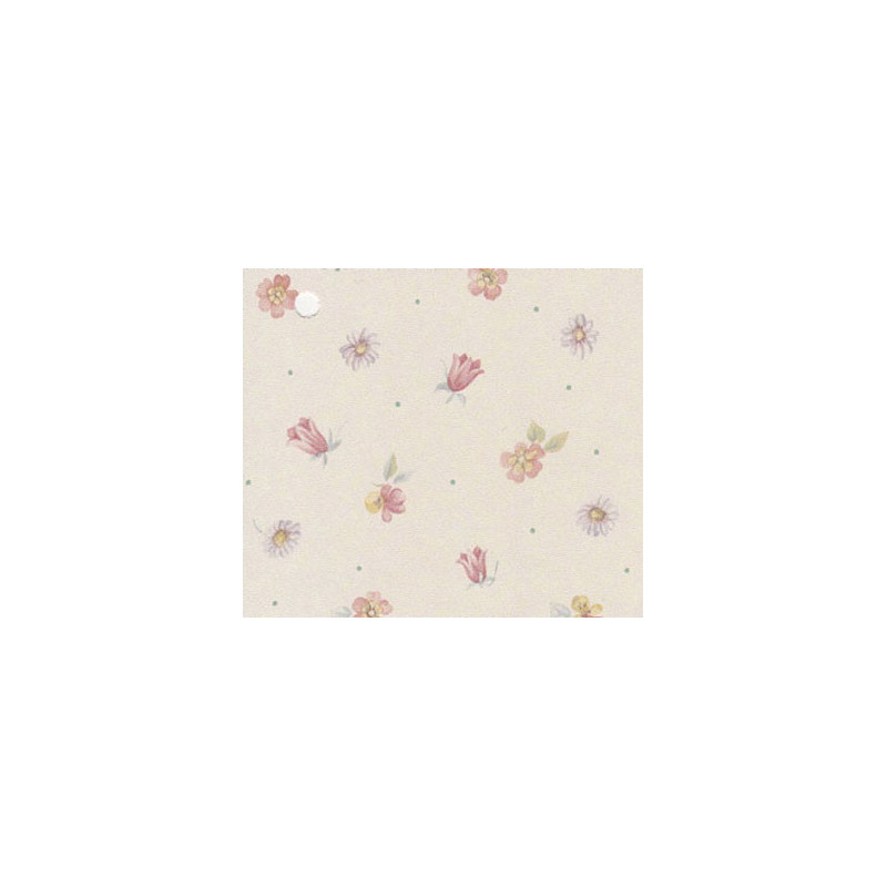 3 pack Prepasted Wallpaper Tiny Pink Flowers On Crme