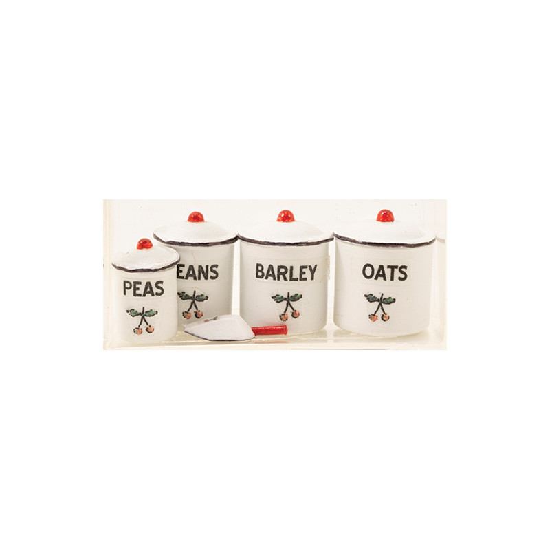 Cherry On Oats Bar Beans Tea Canist Set W Scoop