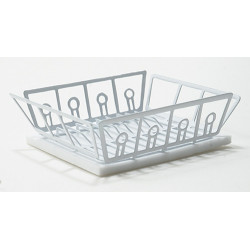 White Dish Drainer W Mat