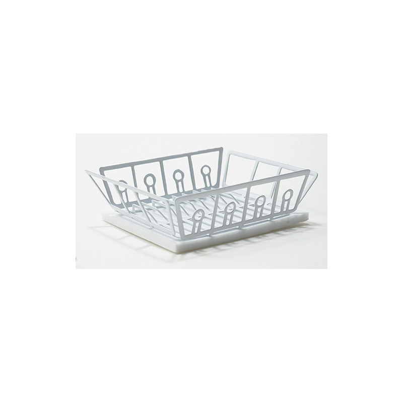 White Dish Drainer W Mat