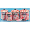 Flour Sug Cof Tea Canist Set W Scoop Flow Red