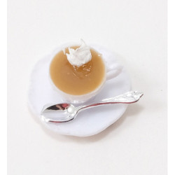 Cup Of Hot Cocoa W Whip Cream On Saucer W Spoon