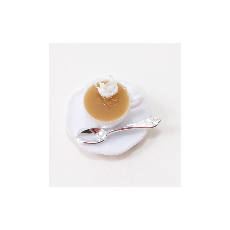 Cup Of Hot Cocoa W Whip Cream On Saucer W Spoon