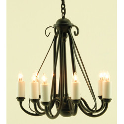 Wrought Iron Chandelier Black