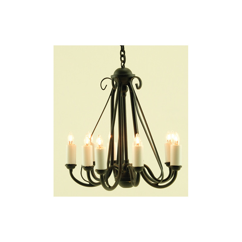 Wrought Iron Chandelier Black