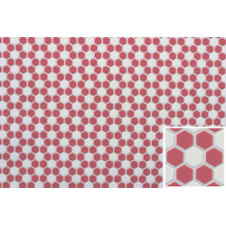 Tile Hexagons 12 x 16 Red White