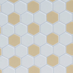 Tile Hexagons 12 x 16 White Beige