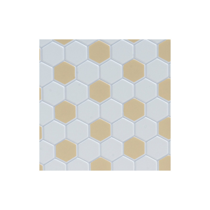 Tile Hexagons 12 x 16 White Beige