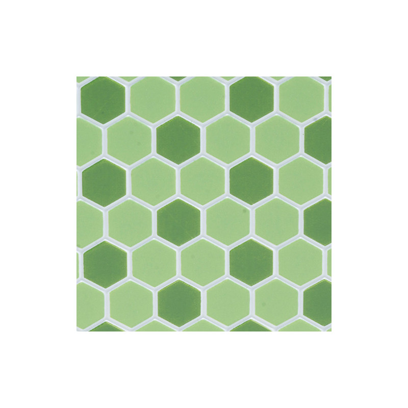 Tile Hexagons 12 x 16 Light Green Dark Green