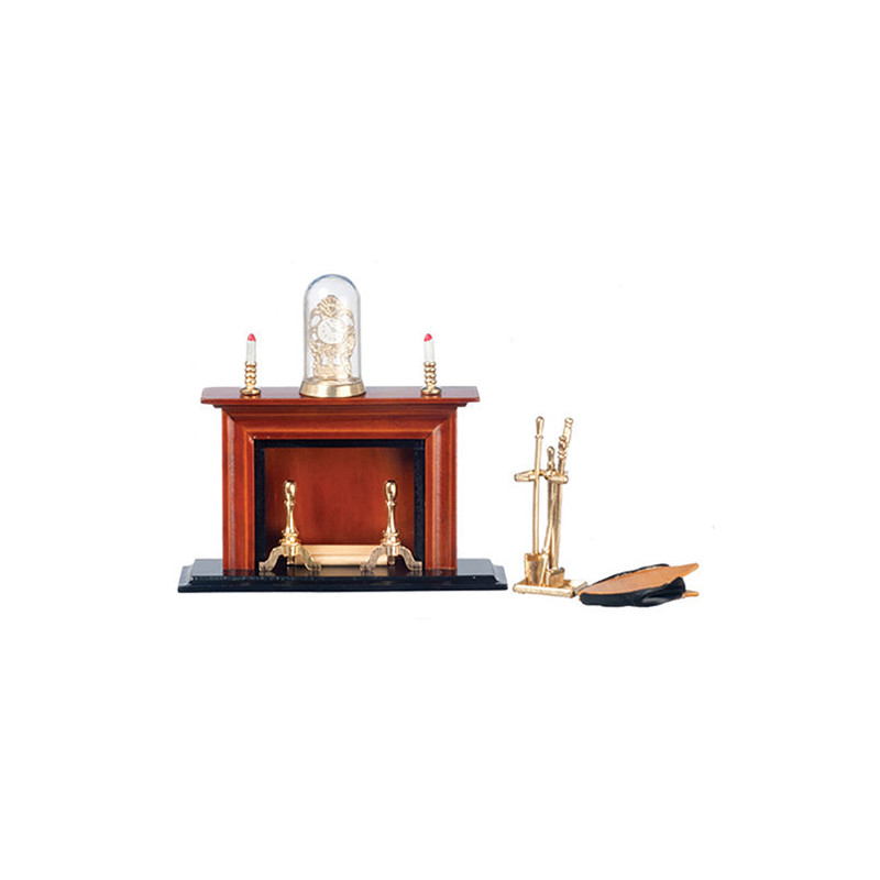 Fireplace Set, Walnut, 9pc
