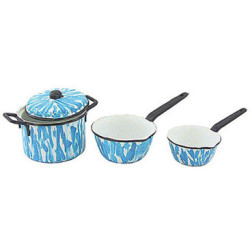 Pot W Lid 2 Sauce Pans Flow Blue