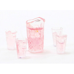 Pink Lemonade Set Of Pitcher W 4 Glasses