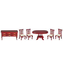Queen Anne Mahogany Oval Dining Room Set