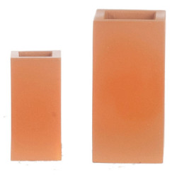 Resin Tall Block Planters Set/2Pc