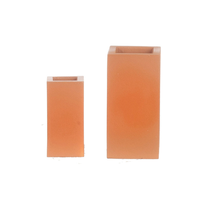 Resin Tall Block Planters Set/2Pc