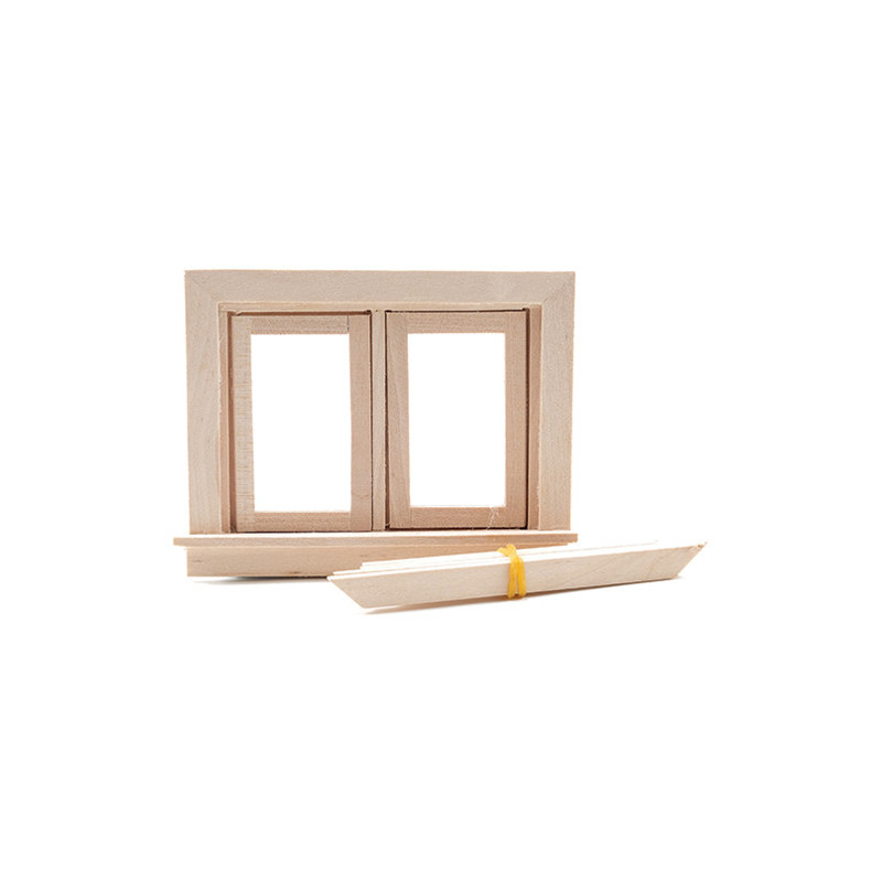 Double Swing out window with pane