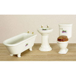 Bathroom Set, 3Pc, Decal/Cs