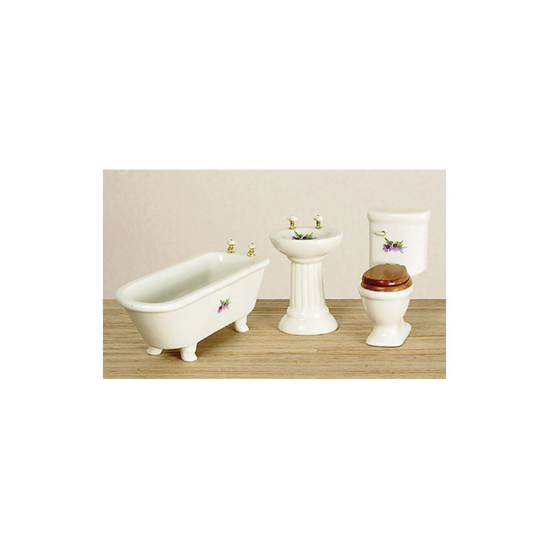 Bathroom Set, 3Pc, Decal/Cs