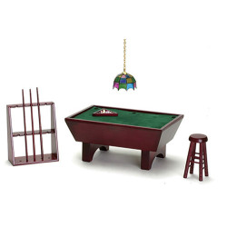 Pool Table Set 24/Mahogany/Cs