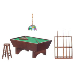 Pool Table Set, 24, Walnut/Cs